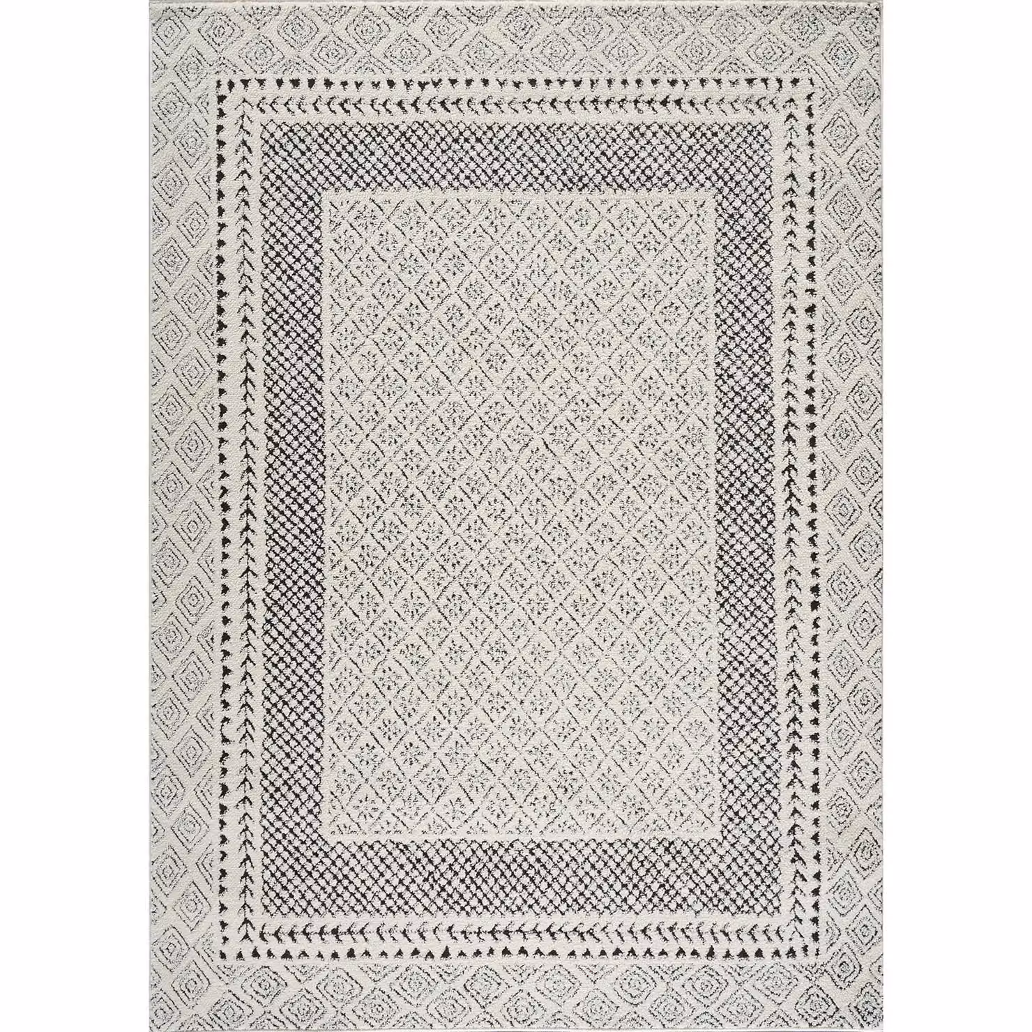 Livabliss Freud Modern High Pile Rug in Ivory, Black and Brown, W: 200 cm, D: 275 cm – 2