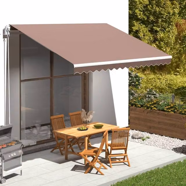 Berkfield Home Replacement Brown Polyester Awning Fabric, W: 4 m, D: 3.5 m – 1
