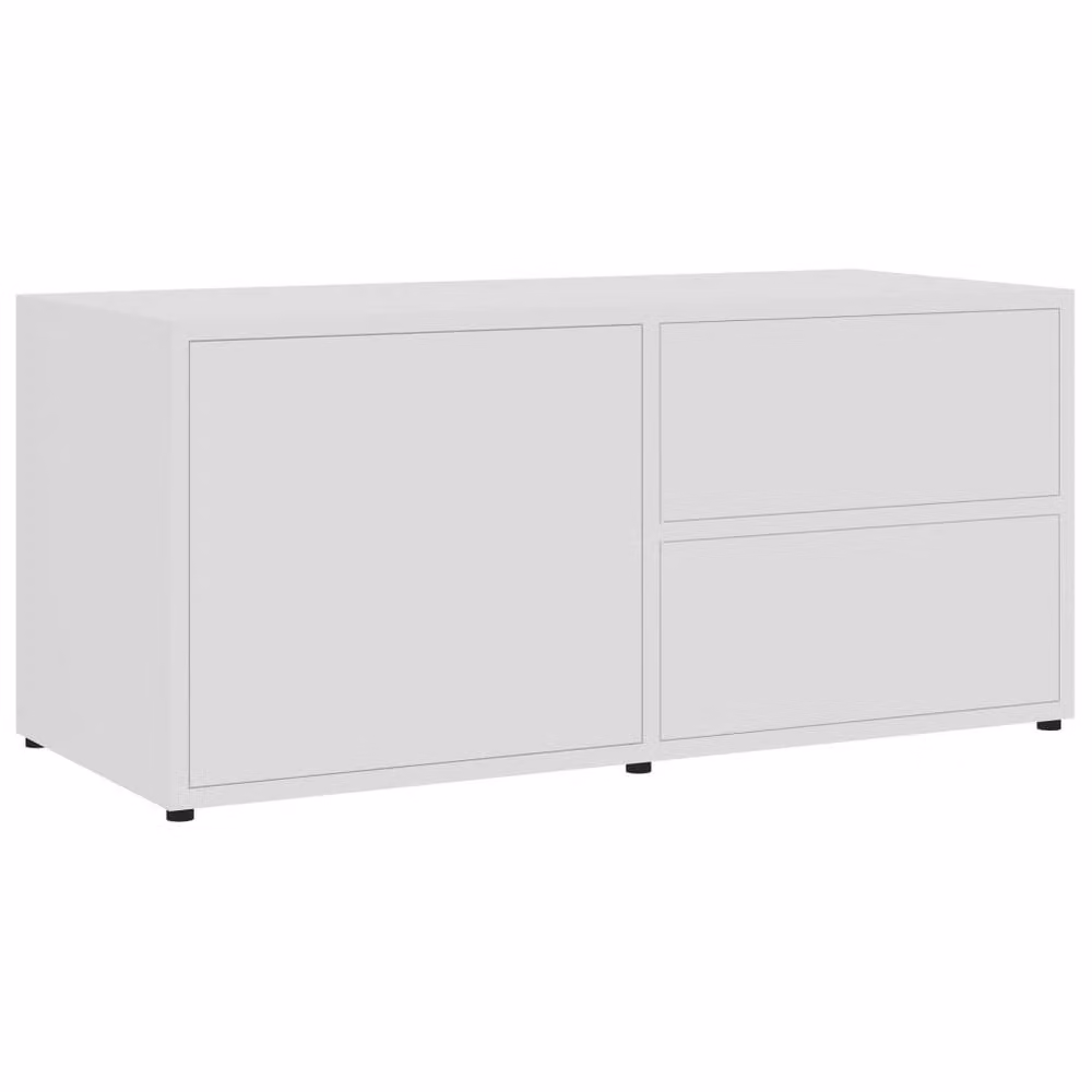 Berkfield Home White TV Cabinet in Engineered Wood, W/D/H: 80 x 34 x 36 cm – 2