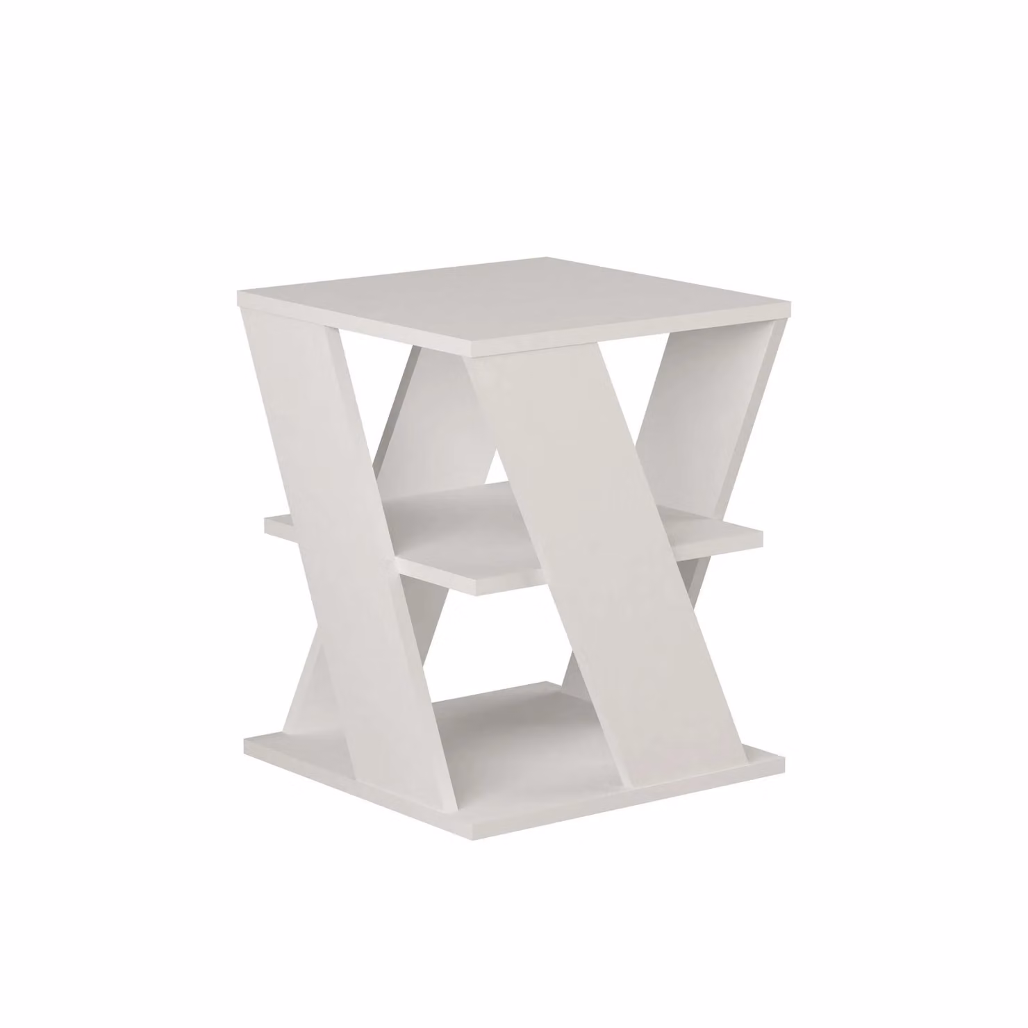 Decortie Cyclo Modern Square Coffee Table in White, W/D/H: 45 x 45 x 55 cm – 2
