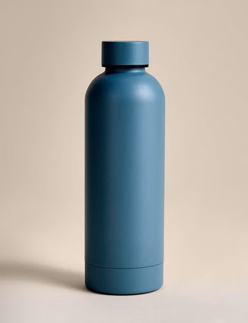 M&S Vacuum Insulated Stainless Steel Water Bottle with Screw Cap, Blue, 500ml