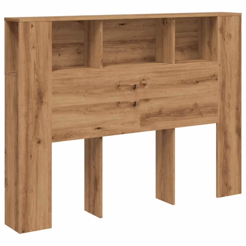 Berkfield Home Artisan Oak Headboard Cabinet in Brown, W: 140 cm, D: 18.5 cm, H: 102.5 cm – 3