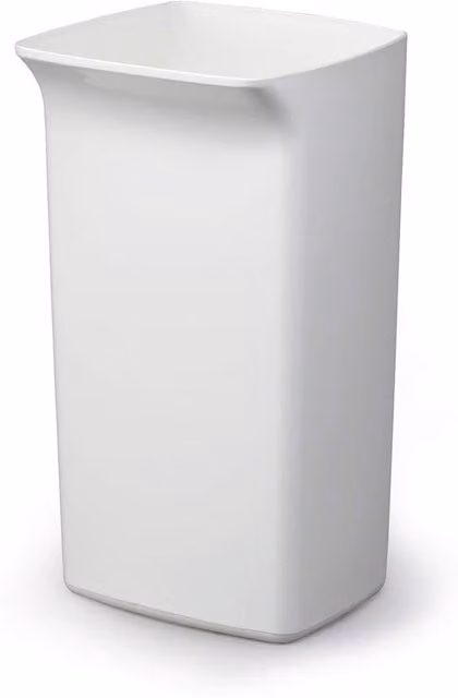 Durabin 40L Square Plastic Waste Bin in White