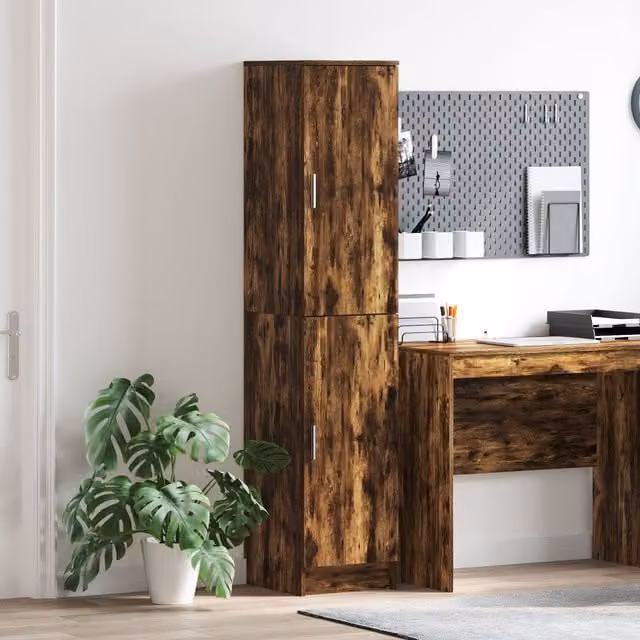 Berkfield Home Large Buffet Cabinet in Smoked Oak Brown Engineered Wood – 1