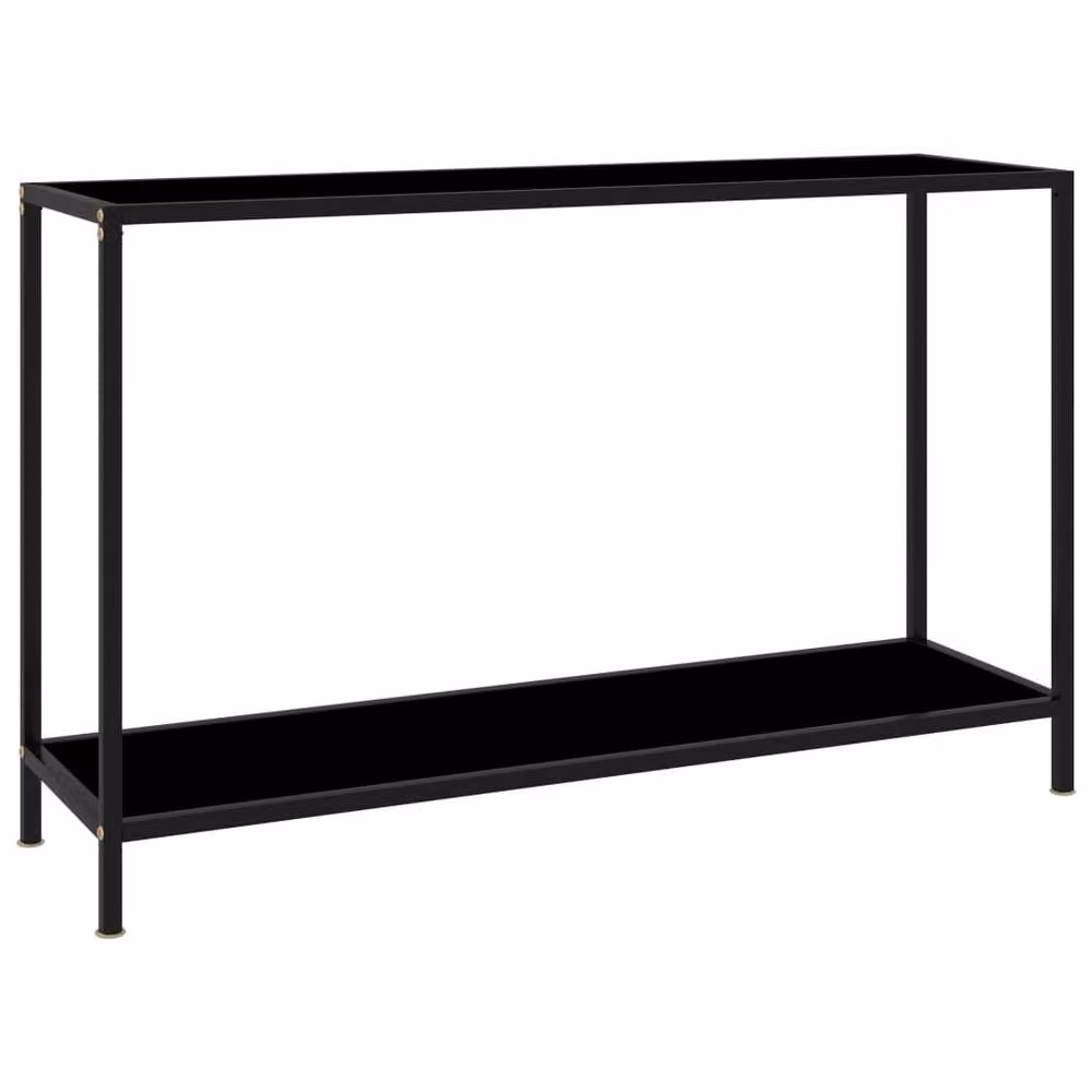 Berkfield Home Modern Black Console Table with Tempered Glass, W/D/H: 120 x 35 x 75 cm – 2