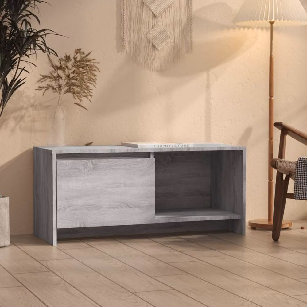 Berkfield Home Grey Sonoma TV Cabinet in Engineered Wood W/D/H: 90 x 40 x 35 cm – 2
