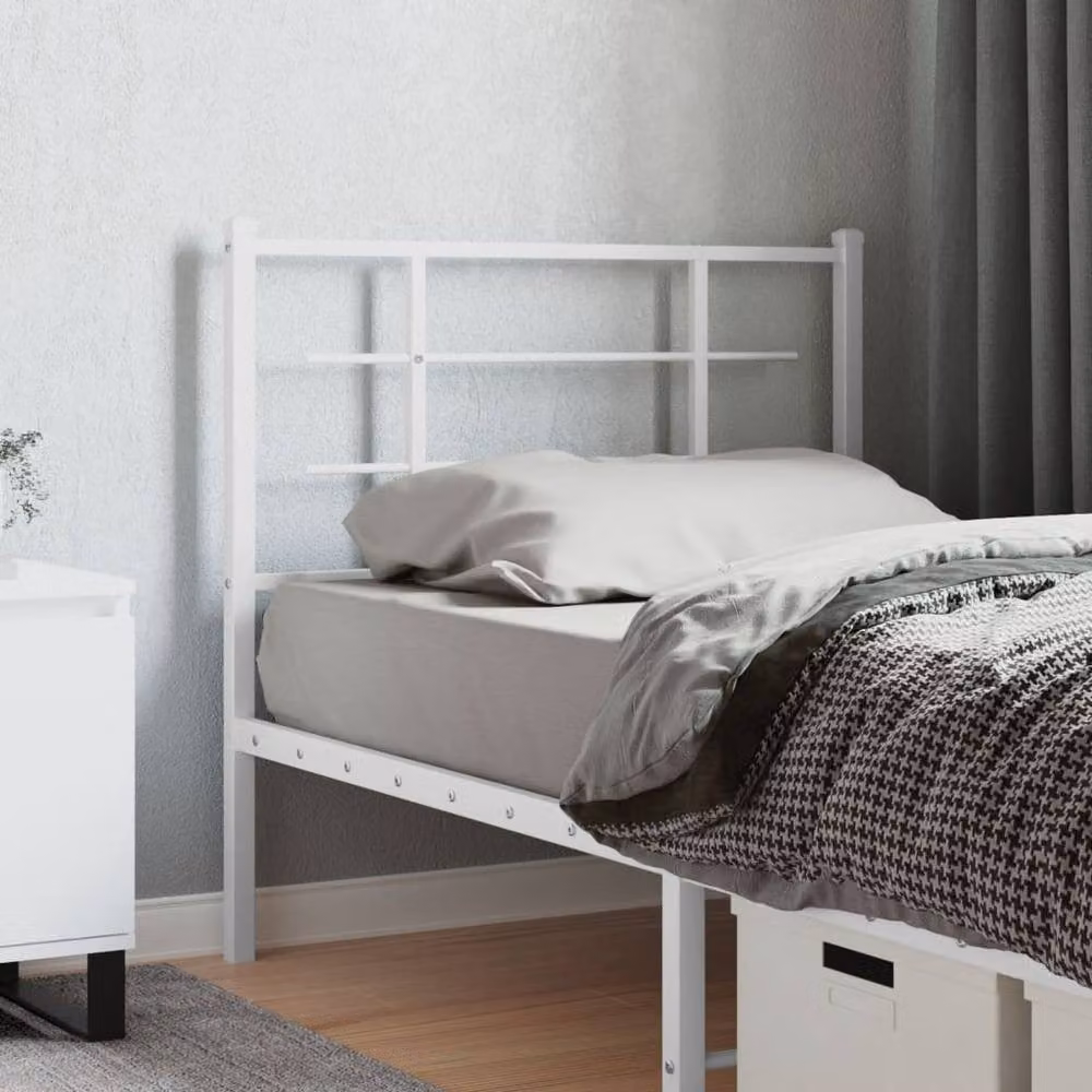 Berkfield Home Classic Metal Headboard, White, Width: 100 cm – 2