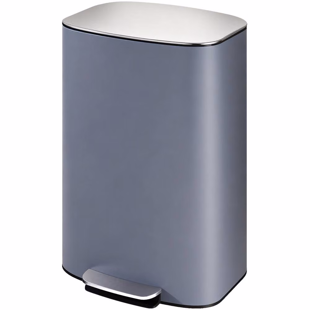 STILVORA 50L Pedal Bin with Soft-Close Lid, Odour Filter and Removable Inner Bucket in Grey and Silver – 5