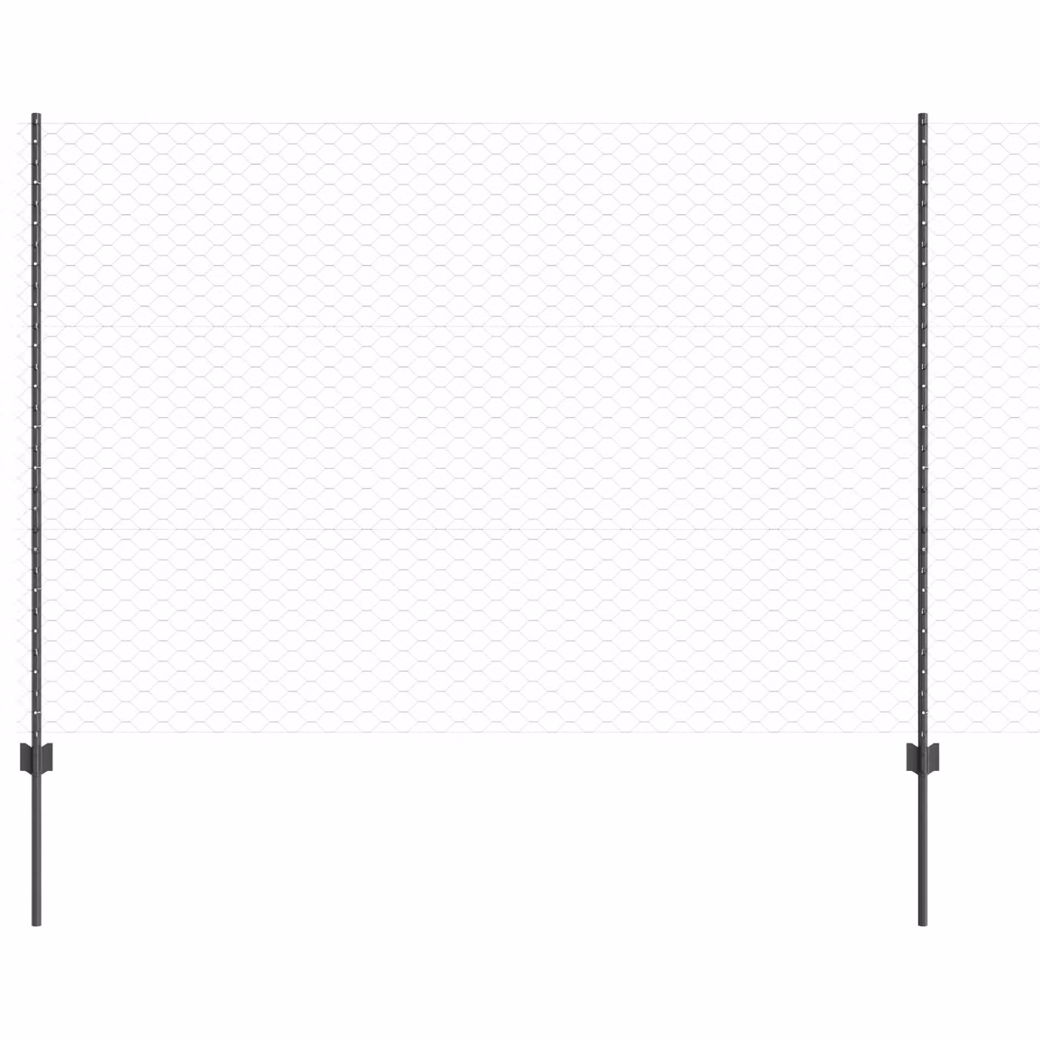 Berkfield Home 10-Piece Grey Steel U-Channel Mesh Fence Posts, Height: 150 cm – 1