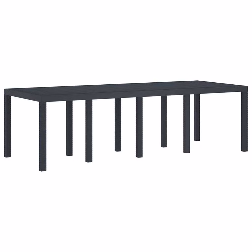 Berkfield Home Anthracite Poly Rattan Garden Table in Dark Grey, W: 250 cm, D: 100 cm, H: 73 cm – 3