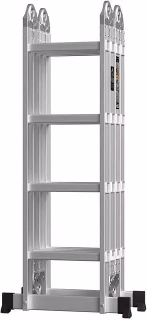 SPETLEK Multi-Purpose Aluminium Ladder with Tray, Silver, 4.7 m