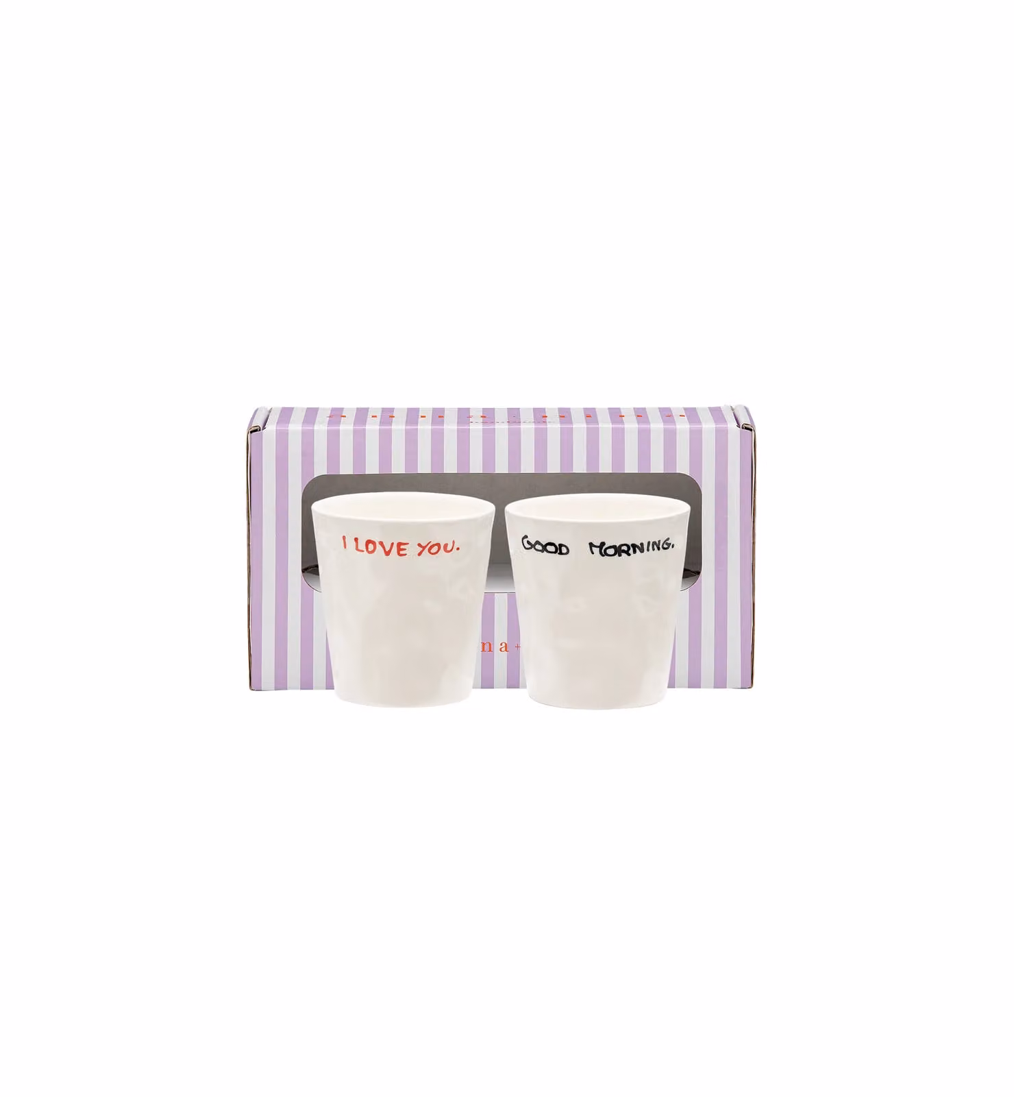 Anna + Nina Perfect Morning White Ceramic Espresso Cup Set of 2