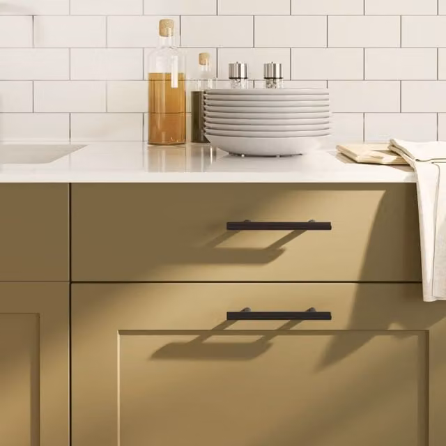 Berkfield Home 10 pack of matt black stainless steel bar cabinet handles, 96 mm – 1
