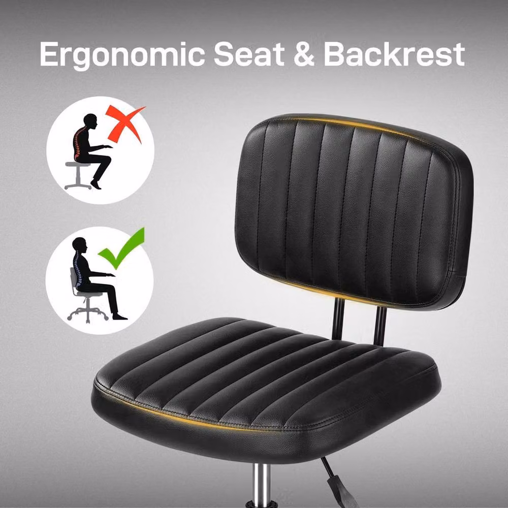 EONLION Adjustable Beauty Spa Salon Stool, Round Swivel Chair in Black – 3