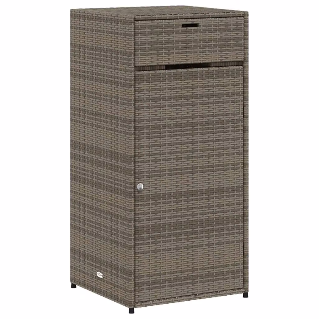 Berkfield Home Grey Poly Rattan Garden Storage Cabinet with Hinged Doors, W/D/H: 55 x 55 x 111 cm – 2