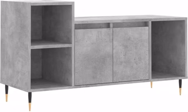 Berkfield Home Modern TV Cabinet in Concrete Grey, W/D/H: 100 x 35 x 55 cm