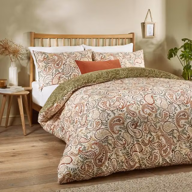 Make It A Home Anika Paisley Printed Soft Touch Duvet Cover Set, Multicolour, 90 x 190 cm