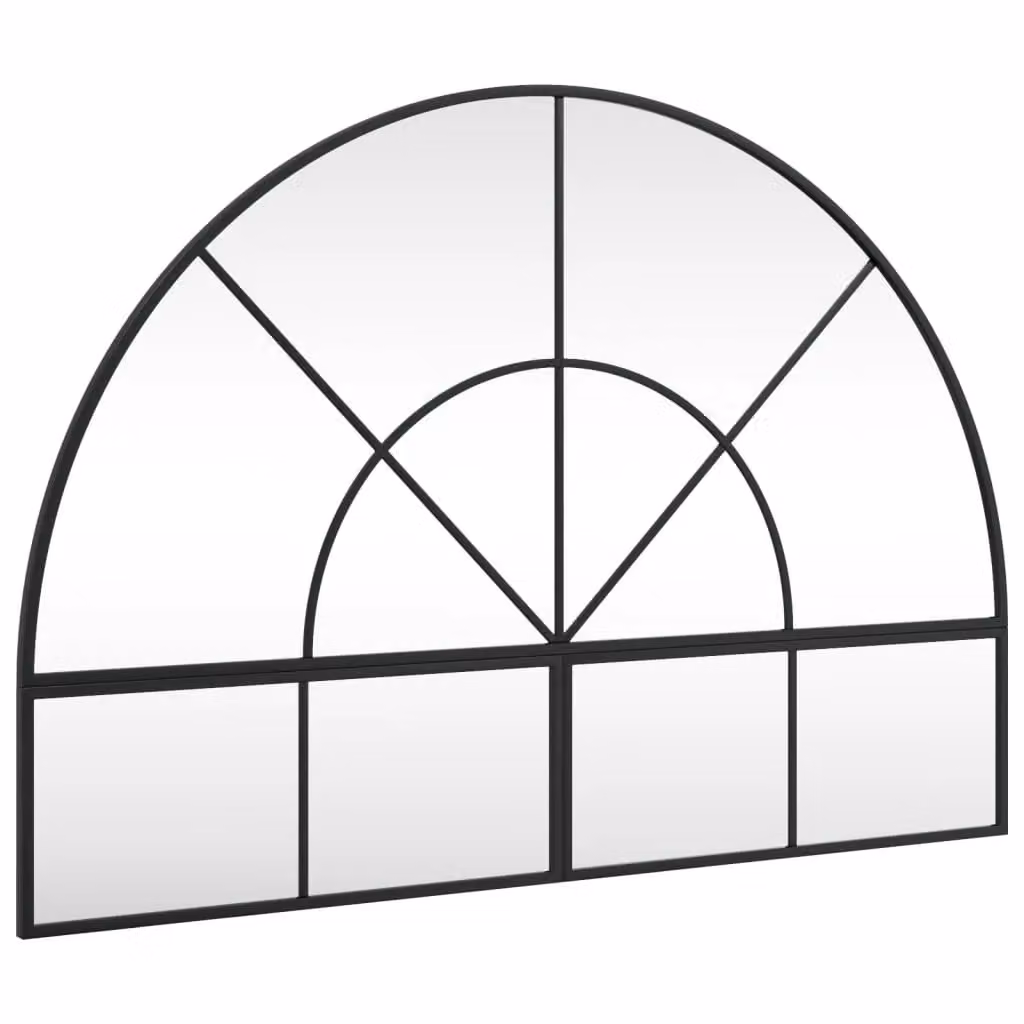 Berkfield Home Minimalist Black Arch Wall Mirror, W: 100 cm, H: 70 cm – 2