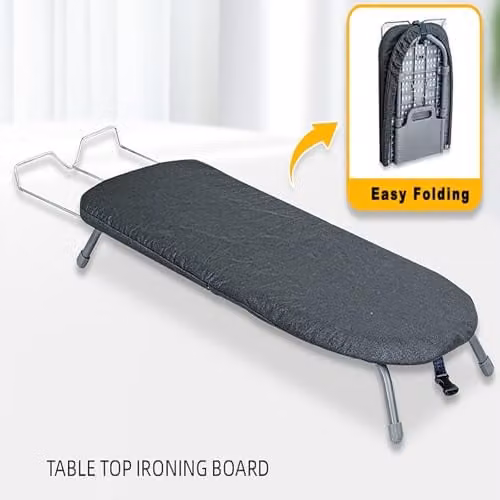 Gr8 Home Grey Foldable Table Top Ironing Board with Iron Rest and Cover – 3
