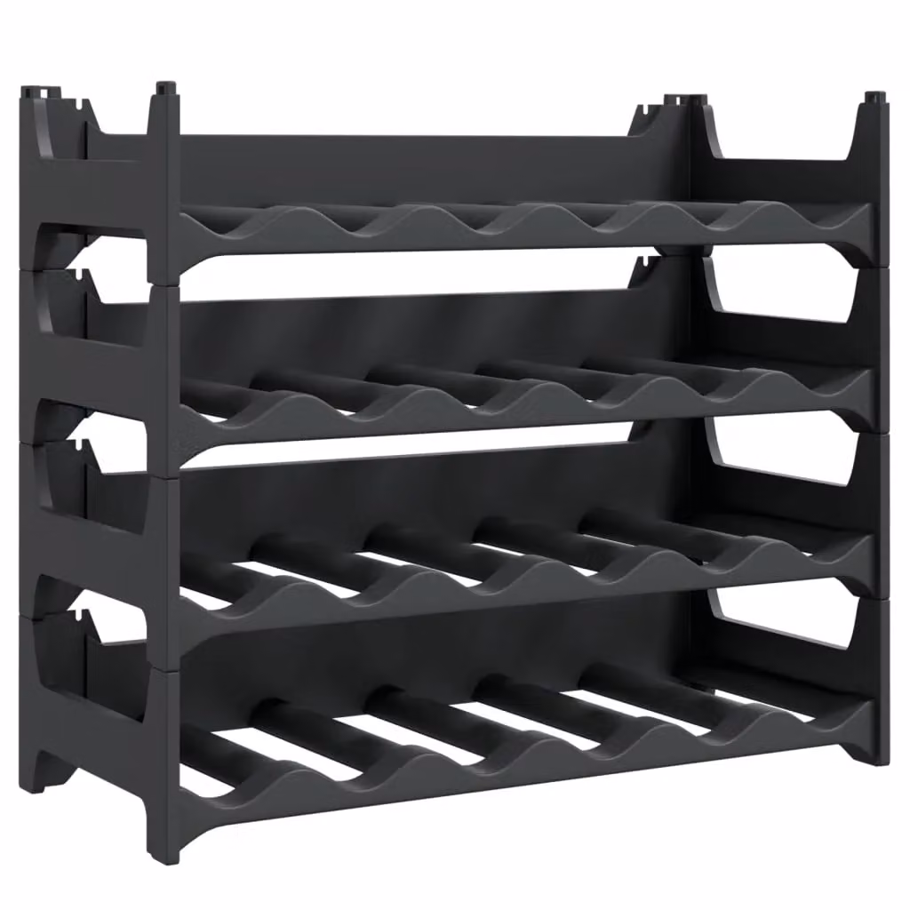 Berkfield Home Stackable Wine Rack for 24 Bottles in Matt Black – 2