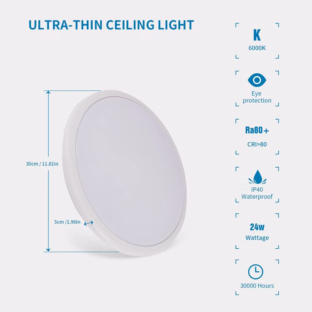 Pheashine LED Tri-proof Ceiling Light, Cool White 6500K, Length: 30 cm – 3