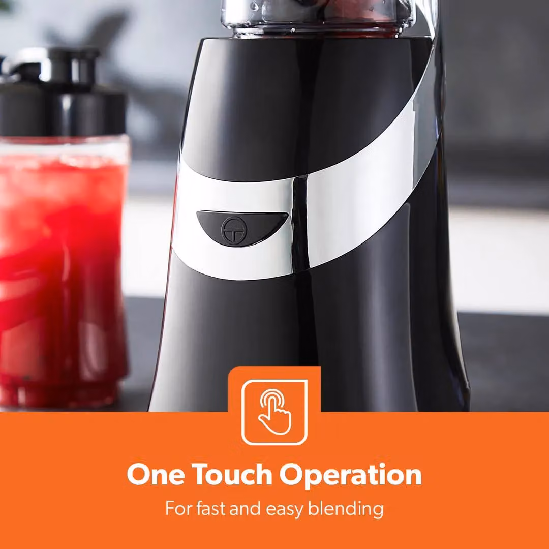 Geepas 350W Personal Blender Smoothie Maker with 2 Tritan Bottles and Stainless Steel Blades in Black – 3