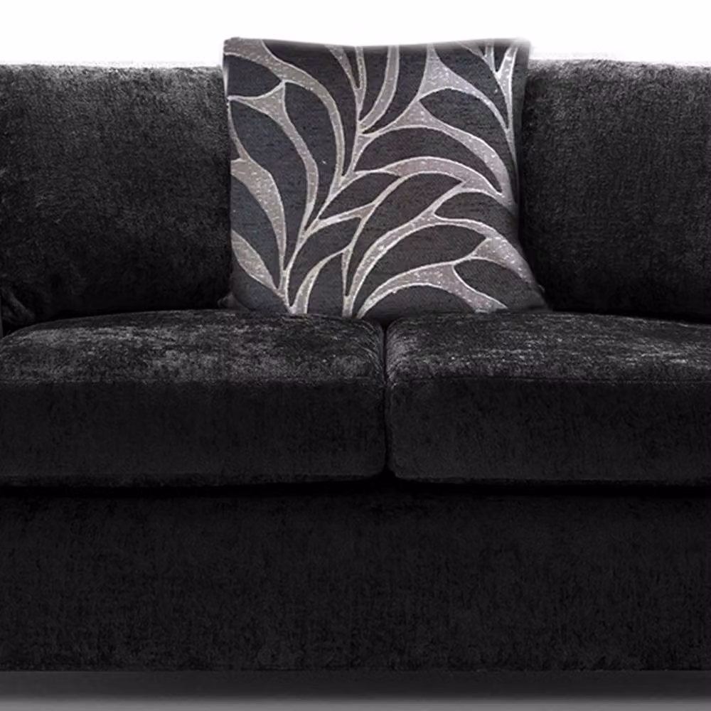 Furnishings For Less UK Zina Chenille Fabric 3 + 2 Seater Sofa Suite in Black – 2