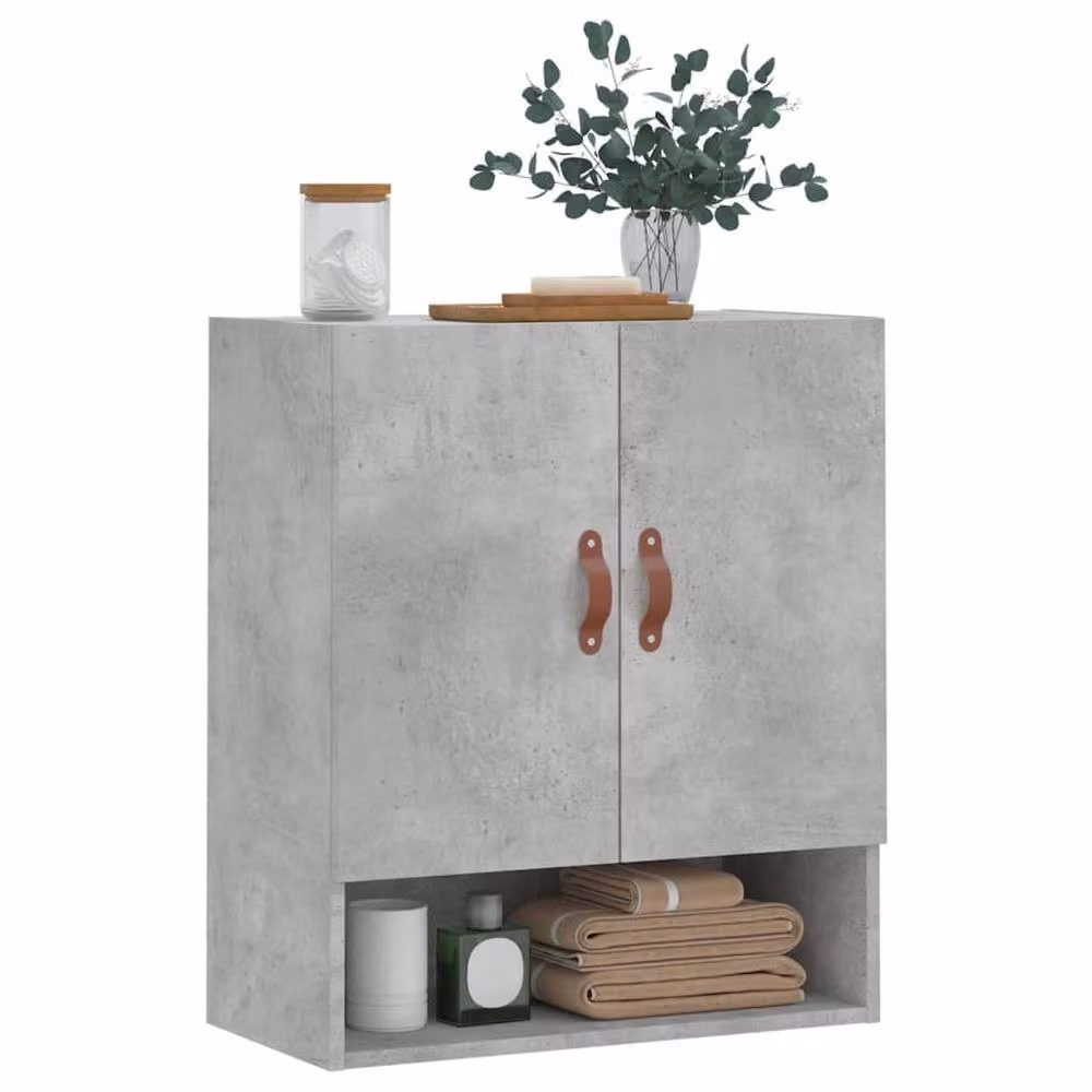 Berkfield Home Wall Mounted Cabinet in Concrete Grey, W/D/H: 60 x 31 x 70 cm – 2