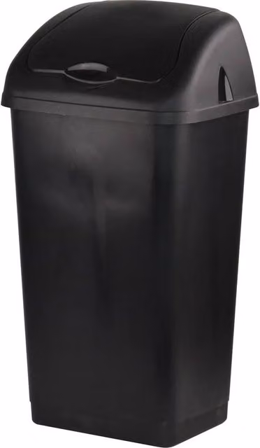VOGREX 60L Plastic Swing Top Bin in Black – 1