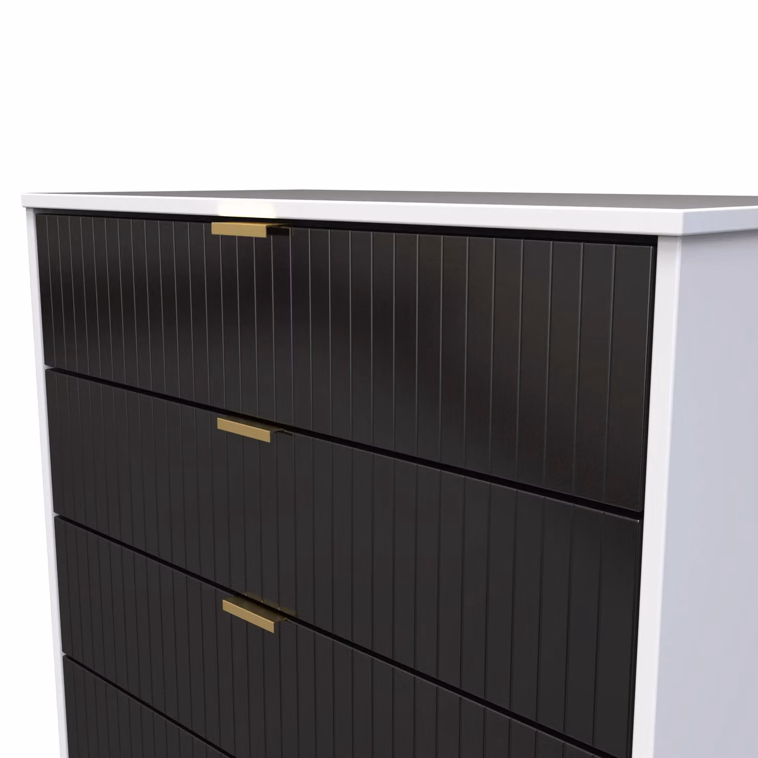 Ready Assembled 2 U Bexley 4 Drawer Chest in Matt True Black and Gold – 3