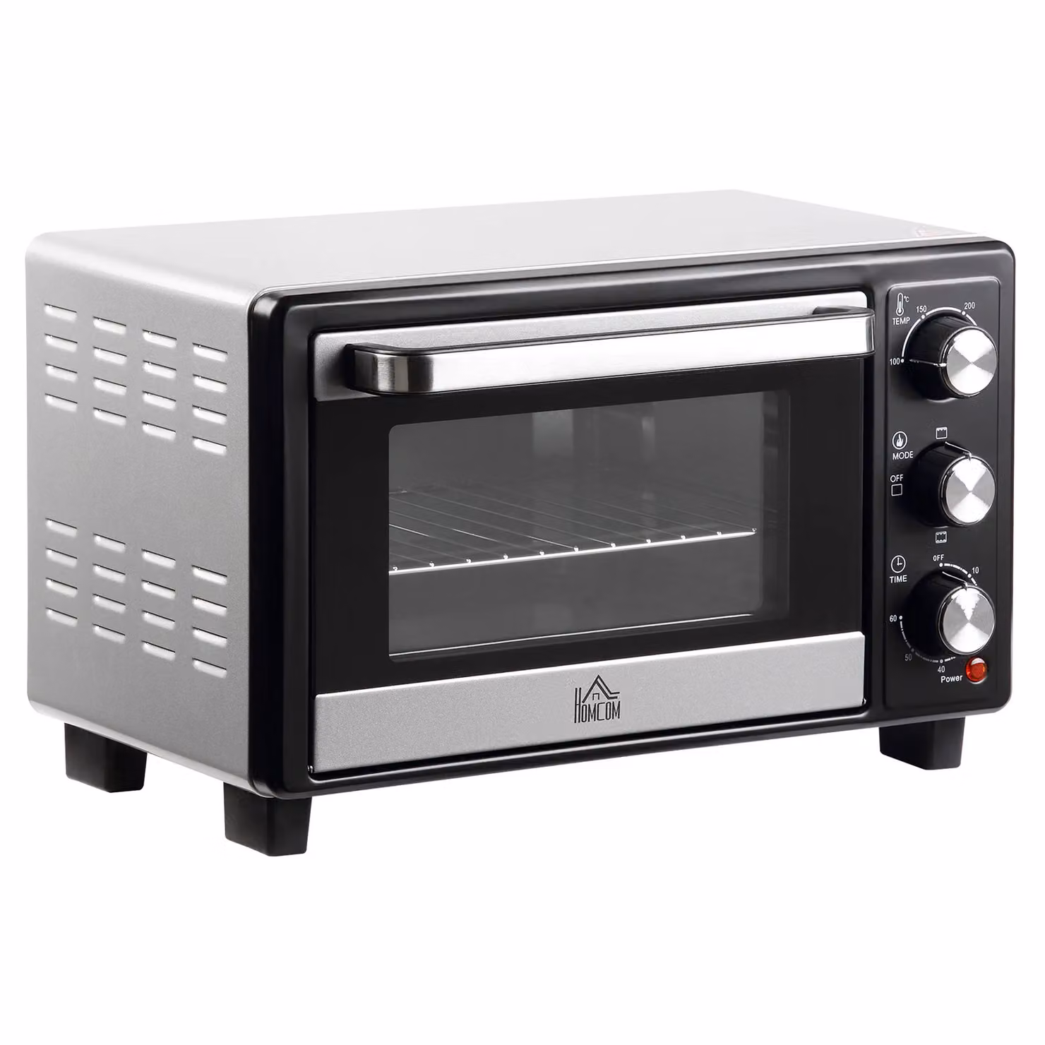HOMCOM 16L Countertop Mini Oven with Grill and Timer, Silver – 2