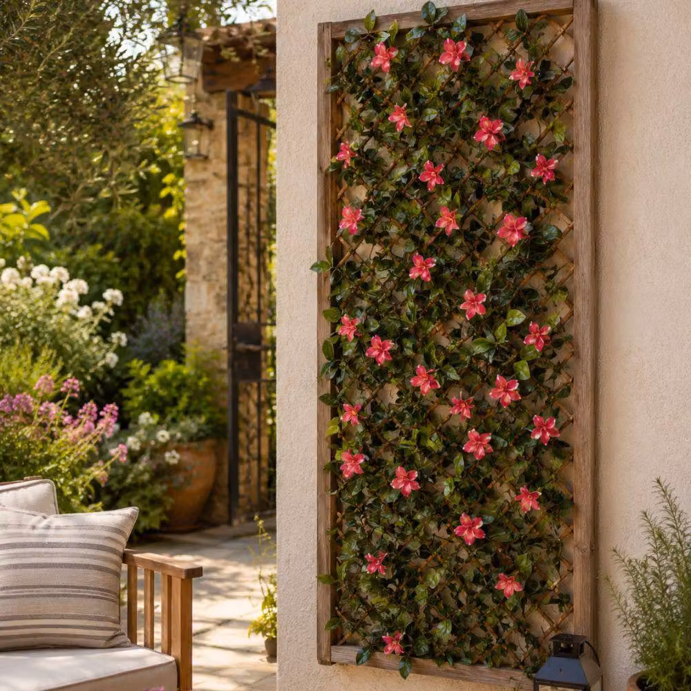 Marco Paul Pink Bougainvillea Artificial Flower Wall Trellis, W: 90 cm, H: 180 cm – 4