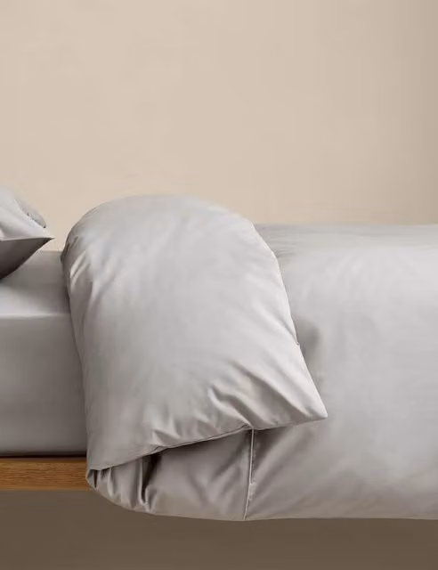 M&S Egyptian Cotton 230 Thread Count Percale Duvet Cover in Grey