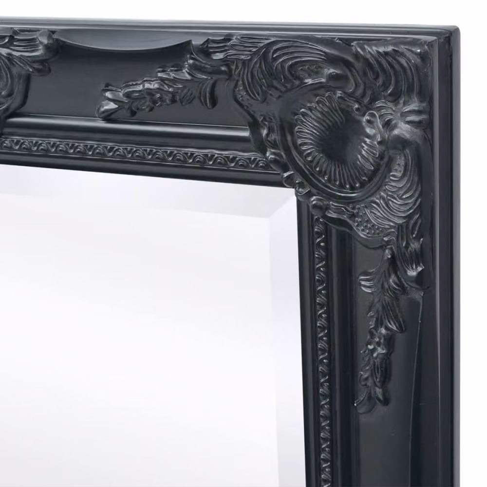 Berkfield Home Baroque Style Classic Wall Mirror in Black, W 100 cm x H 50 cm – 6