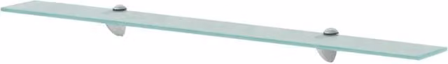 Berkfield Home Set of 2 Clear Glass Floating Shelves, W: 90 cm, D: 10 cm