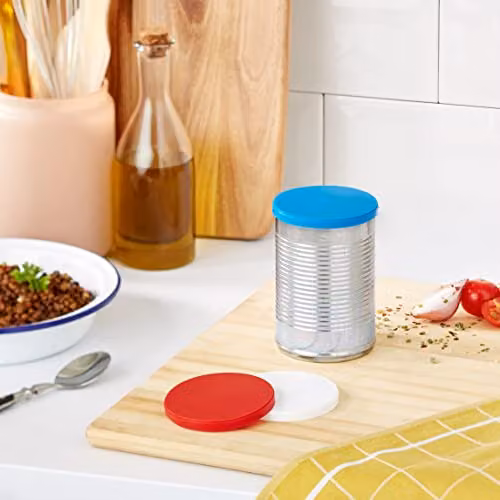Chef Aid Red Plastic Tin Can Covers, Set of 3, BPA-Free and Dishwasher Safe – 2