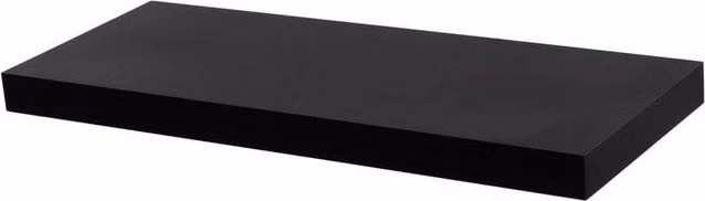 FORGEVIO Black Wooden Floating Wall Storage Shelf, Width: 60 cm