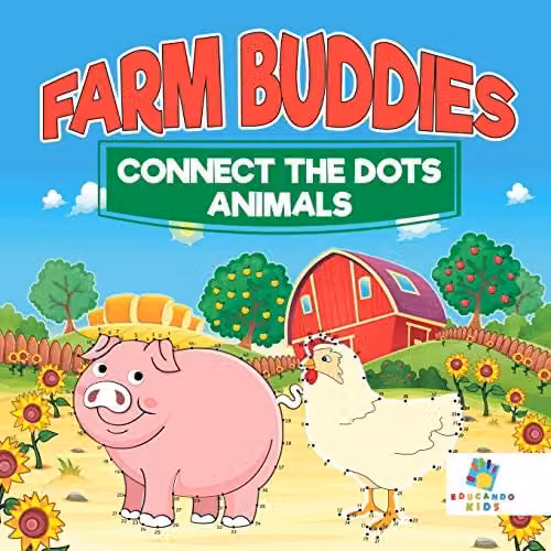 Educando Kids Farm Buddies Connect the Dots Animals Multicolour Paper Activity Book