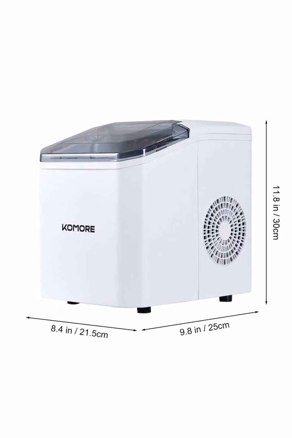 ExtraStar Self-Cleaning Bullet Ice Maker with 1.3 l Tank, Ice Scoop and Basket in White – 2