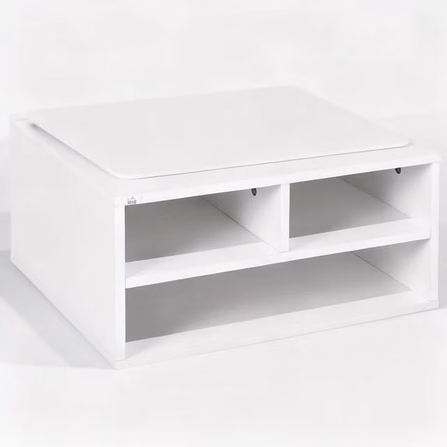ERGOVEXA Three-Compartment Printer Storage Cabinet, White, W/D/H: 47 x 40 x 22.5 cm