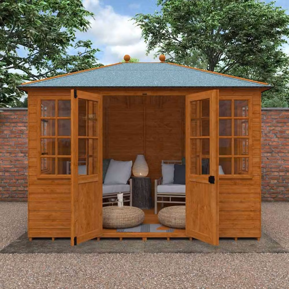Buttercup Farm Georgian Pyramid 12mm Wood Shed in Burnt Orange – 2