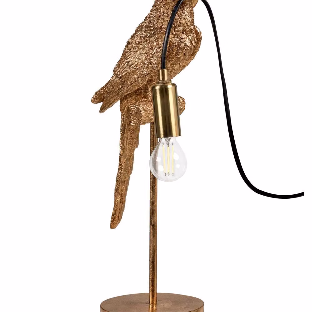 Wyld and Coco Gold Parrot Polyresin Table Lamp – 2