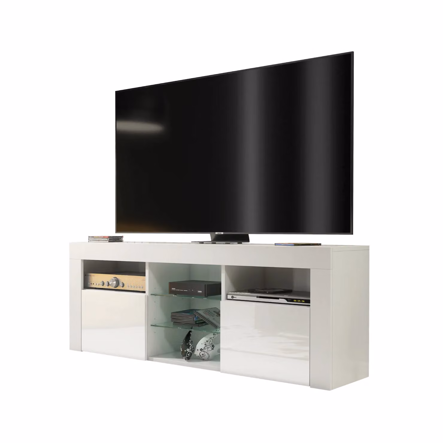 Creative Furniture Modern White High Gloss TV Unit W: 145 cm, H: 53 cm, D: 35 cm – 3