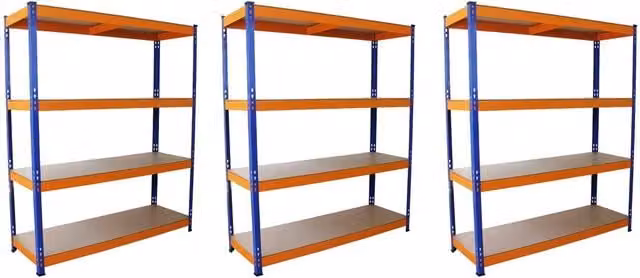 Monstershop 3 x S-Rax Freestanding Racking Units in Blue, H 180 cm x W 150 cm x D 50 cm – 1