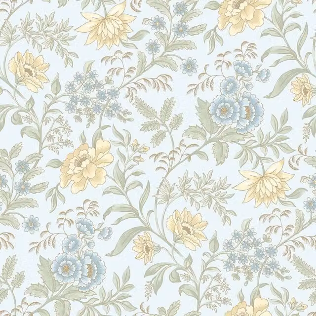Rasch Echoes Of Eden Garden Muse Botanical Floral Wallpaper in Blue – 1