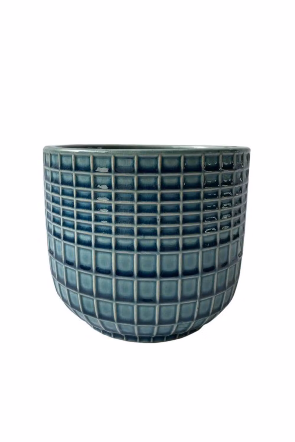 KDMD Hortus Braga Ceramic Pot in Blue Green Petrol, H 13 cm x Dia 13.5 cm – 2