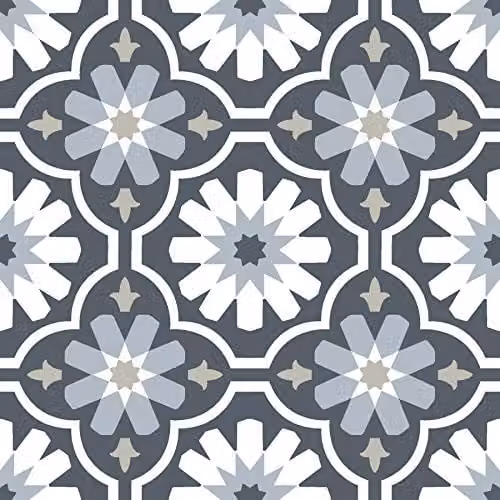 FloorPops FP2944 Sevilla Self-Adhesive Peel and Stick Floor Tiles, Grey, W: 60.96 cm, L: 152.4 cm, T: 0.15 cm – 1