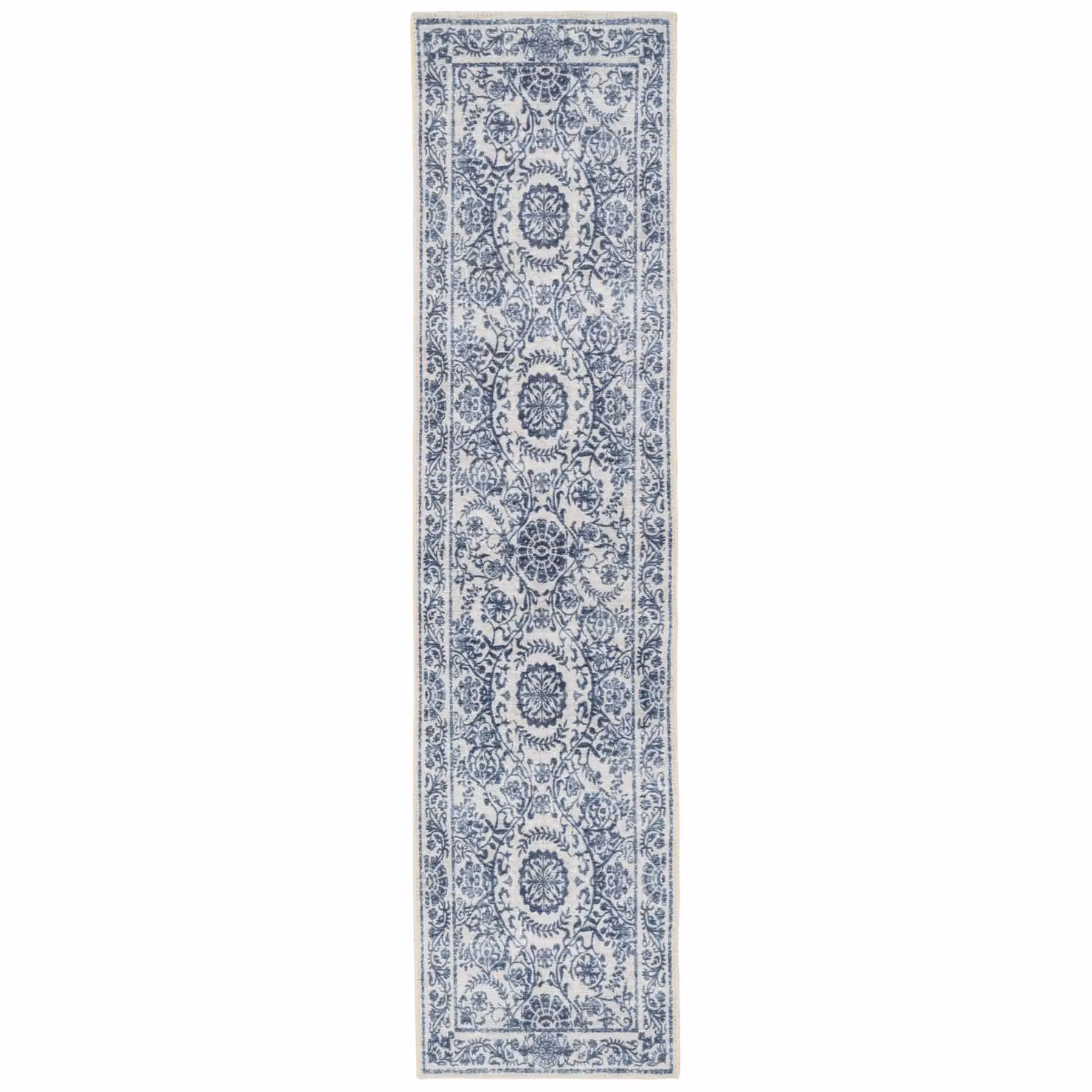 Kukoon Beige and Mid Blue Distressed Abstract Vintage Rug, Non-Slip and Washable, W: 160 cm, D: 230 cm – 2