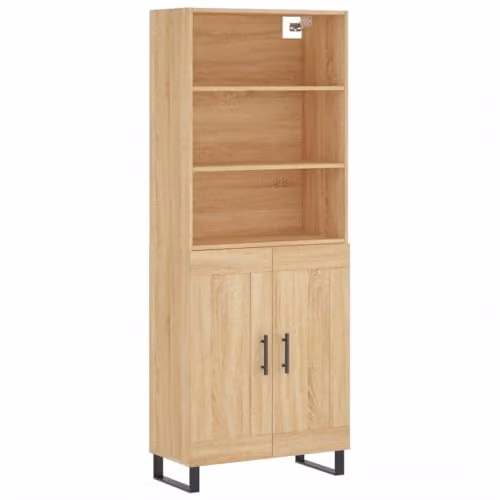 vidaXL Industrial Style Highboard Sideboard in Sonoma Oak and Brown, W/D/H: 180 x 69.5 x 39.57 cm – 1