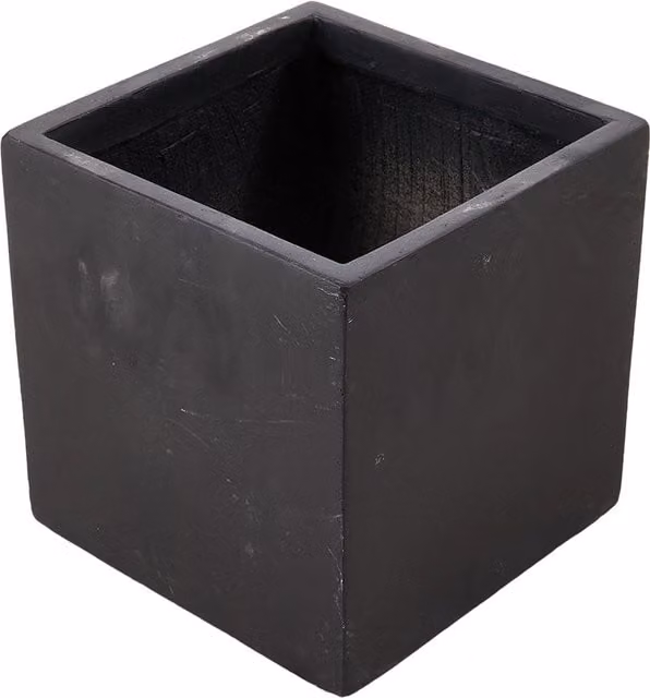 Livingandhome Black Concrete Cement Planter Pot with Drainage Holes, 25 cm